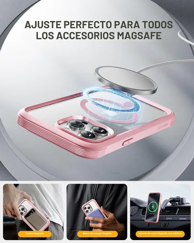 Miniatura 5 de Miracase Funda magnética para iPhone 15 Pro Max de 6.7 pulgadas [compatible con Magsafe] funda militar de cuerpo completo a prueba de caídas