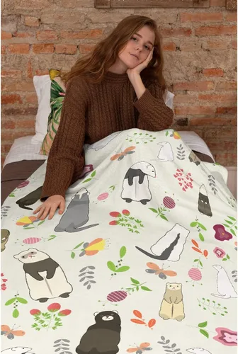 Miniatura 2 de Manta linda de hurones, regalos para mujeres, amantes de los hurones, manta ligera y suave de franela de forro polar para sofá y cama, tamaño XS