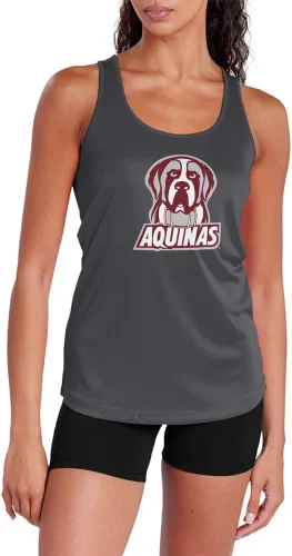 Miniatura 427 de Camiseta deportiva sin mangas oficial de la NCAA Collegiate para mujer, con espalda cruzada, logotipo primario, colección carbón