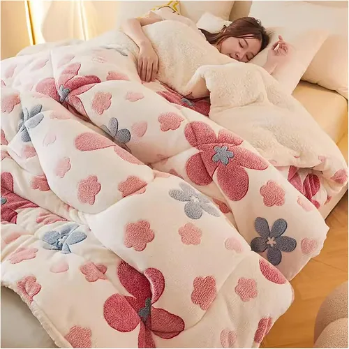 Miniatura 11 de ZTGL Comfort - Manta de cama pesada de alta calidad, reversible, edredón alternativo de plumón sintético, súper cálido, suave terciopelo de cordero
