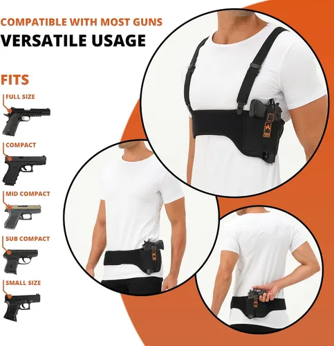 Miniatura 5 de Funda de hombro para transporte oculto – Funda oculta para el pecho, funda universal para pistola para hombres y mujeres, se adapta a Glock, S & W