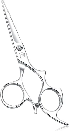 Miniatura 10 de Moontay Juego de tijeras de corte de pelo de 5.5 pulgadas con agujeros grandes para los dedos, tijeras de adelgazamiento de peluquero profesional
