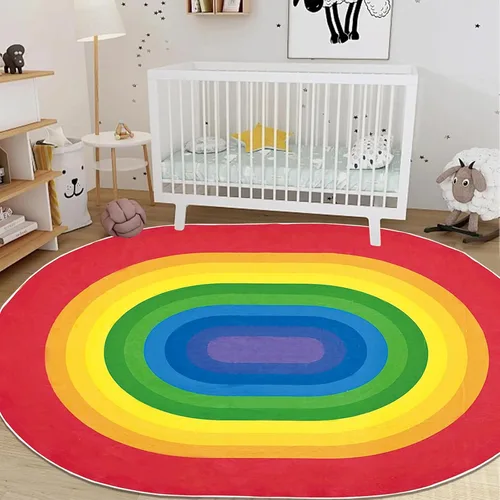 Miniatura 26 de USTIDE Alfombra ovalada para niños, 5 x 7 pulgadas, con letras del alfabeto ABC, alfombra educativa antideslizante, alfombra de juego para el aula