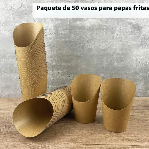 Miniatura 4 de CAMKYDE 50 soportes para papas fritas, 12 onzas, desechables, de papel, tazas de charcutería para todas las ocasiones (12 onzas)