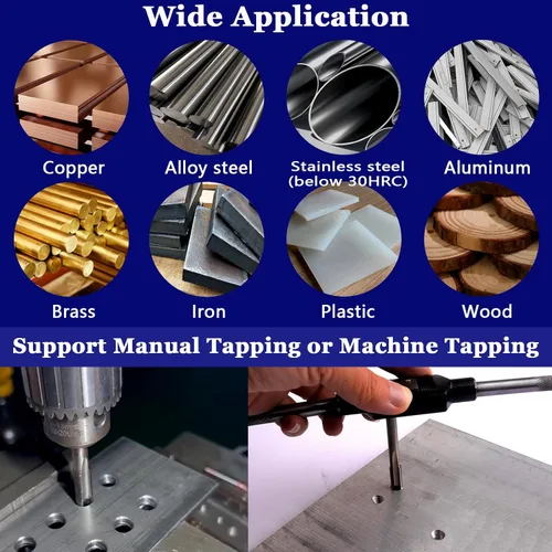 Miniatura 7 de 1/4" - 18 NPT - Grifo de tubo cónico M2 NPT, utilizado para roscar máquina convencional o roscado CNC, puede golpear acero y acero inoxidable