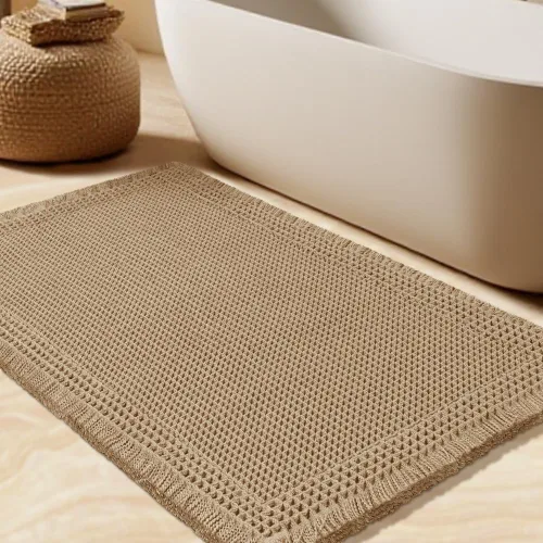Miniatura 11 de Tapete de baño con diseño de gofre, moderno, bohemio, absorbente, antideslizante, ultrasuave, lavable a máquina, con letra de baño, dormitorio