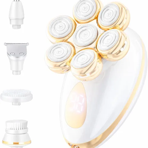 Maquinillas de afeitar eléctricas para mujeres, afeitadora giratoria para piernas, bikini y depilación de axilas, kit de aseo impermeable húmedo y