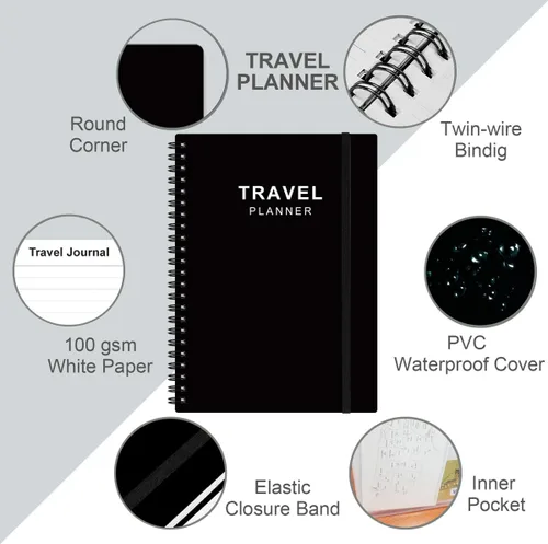 Miniatura 2 de Diario de viaje para mujeres y hombres, organizador de viajes de vacaciones y carretera, cuaderno de viaje para 6 viajes, planificador de viajes