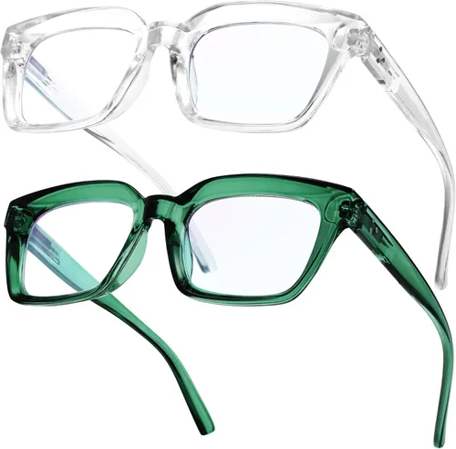Miniatura 17 de IBOANN Gafas de luz azul de gran tamaño para mujer, gafas de moda funky con aspecto preppy, reducen la fatiga de la pantalla, gafas de computadora