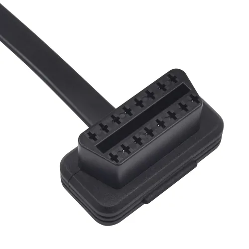 Miniatura 2 de Duttek Cable de extensión OBD2 plano delgado de 1 pie/11.8 in, 16 pines macho a hembra OBD II extensor de puerto para escáner de diagnóstico, lector