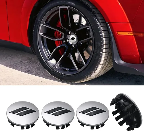 Miniatura 10 de 6CZ27DX8AA - Tapacubos de plástico para rueda de automóvil, 4 unidades, 2.480 in, 2.5 pulgadas, 6CZ27DX8AA (negro mate y rojo)