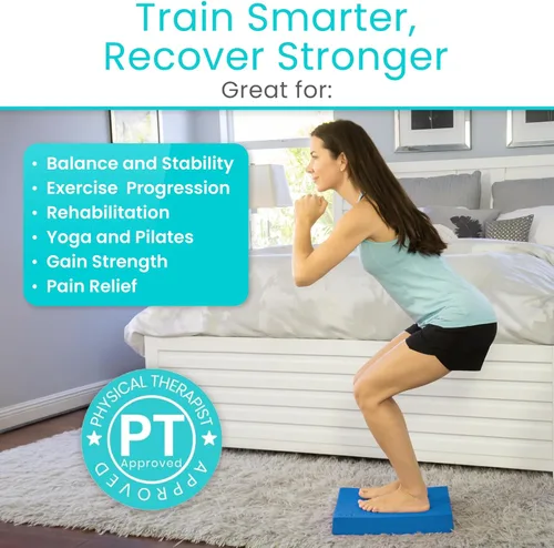 Miniatura 3 de Vive Almohadilla de equilibrio – Esterilla de yoga grande de espuma para terapia física, entrenamiento de estabilidad, ejercicio de rodilla