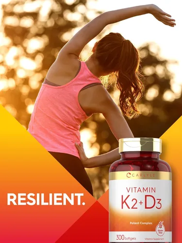 Miniatura 11 de Suplemento de vitamina K2 D3 de Carlyle 300 cápsulas blandas 200 mcg K2 MK7 y 10,000 UI D3 Sin GMO, sin gluten