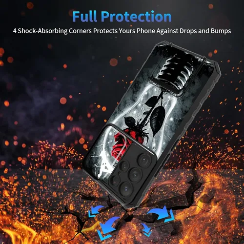 Miniatura 272 de Funda para Samsung Galaxy S22 Ultra 5G, Galaxy S22 Ultra con cubierta de cámara deslizante, funda resistente de doble capa con función atril Black