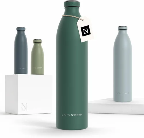 Miniatura 68 de LARS NYSØM Botella de agua XL de acero inoxidable aislada 12oz 17oz 25oz 34oz 51oz Botella térmica aislada para bebidas calientes y frías Azul