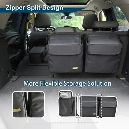 Miniatura 7 de Organizador de maletero de automóvil de lujo, organizador colgante desmontable para asiento trasero, módulos de almacenamiento con enfriador