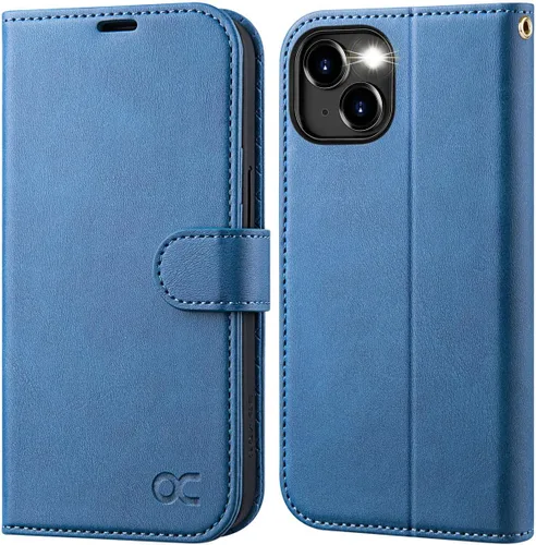 Miniatura 10 de OCASE Funda Cartera Compatible con iPhone 15, Funda Tipo Folio de Cuero PU con Tapa con Portarjetas y Bloqueo RFID Función Atril