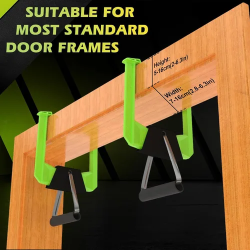 Miniatura 2 de 1 juego de barra de dominadas portátil, barra de dominadas ajustable para puerta desde casa fitness. Capacidad de carga superior a 330 libras sin