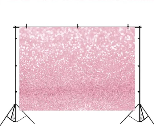Miniatura 2 de Lofaris Telón de fondo de fotografía Bokeh rosa con puntos brillantes simulados, fondo abstracto de halos brillantes para baby shower, decoración