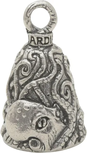 Miniatura 20 de Guardian Bell Animals Good Luck Bell w/Keyring & Black Velvet Gift Bag Motorcycle Bell Lead-Free Pewter Made in USA Pie Grande/Yeti