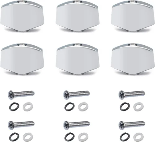 Miniatura 14 de MAXCHEER 6 piezas de metal grande forma cuadrada guitarra afinación clavija afinadores cabeza máquina reemplazos botones perilla mango punta (negro)