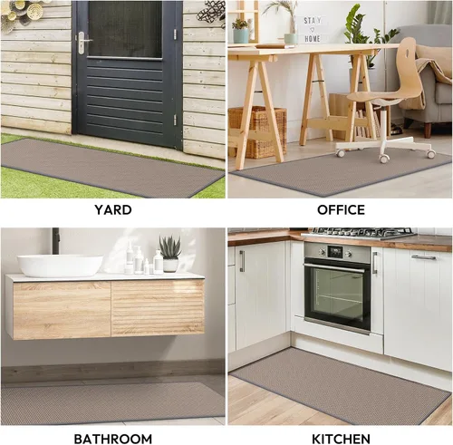Miniatura 7 de Tapetes de cocina para piso, alfombra de cocina, antideslizante, lavable, absorbente para delante del fregadero, entrada, pasillo, tapete de puerta