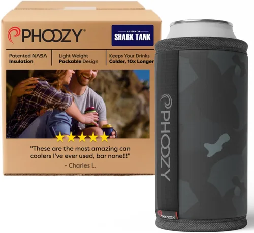 Miniatura 22 de PHOOZY Enfriador de latas aislado para latas delgadas de 12 oz - El aislamiento patentado de la NASA mantiene las bebidas frías 10 veces más tiempo