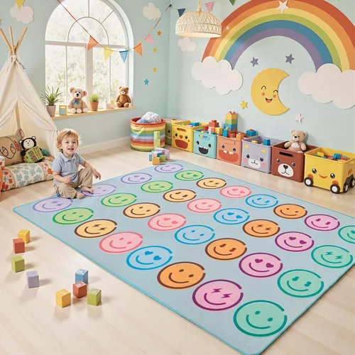 Miniatura 10 de Alfombra ABC de 5' x 7', Alfombras para Niños para Sala de Juegos, Aula, Dormitorio, Tapete de Juego de Aprendizaje Educativo con Alfabeto