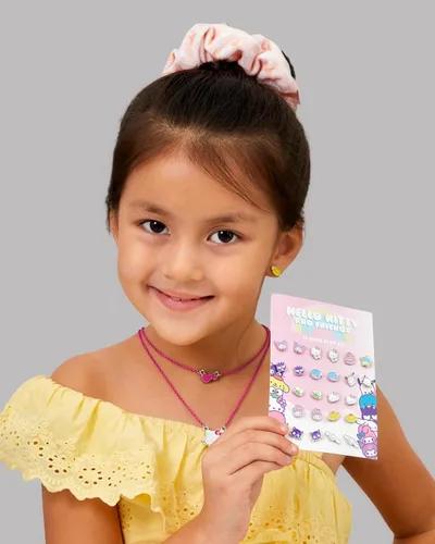 Miniatura 2 de Sanrio - Aretes tipo dormilona para niñas, paquete de 12 pares, licencia oficial de Hello Kitty and Friends, aretes para uso diario, Disfraz, No es