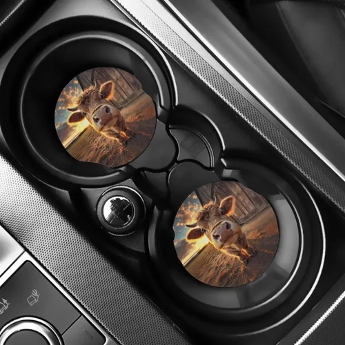Miniatura 19 de AFPANQZ 250 Years Print Car Coasters for Cup Holders Absorbent Car Accessories 2.8" Car Cup Holder for Women 2 Pack