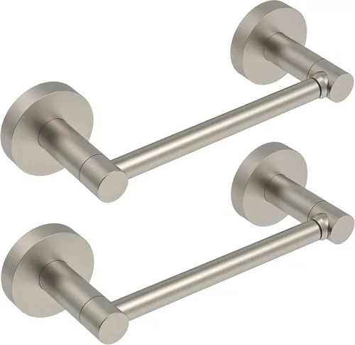 Miniatura 12 de Soporte de papel higiénico negro mate para baño, soporte de rollo de papel giratorio de doble poste de acero inoxidable y aleación de zinc, montaje