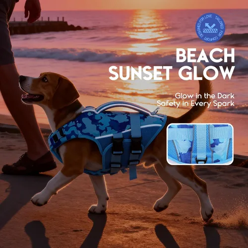 Miniatura 6 de ASENKU Chaleco salvavidas para perros, chaleco de natación para perros de alta flotación con asas de rescate para perros pequeños, medianos