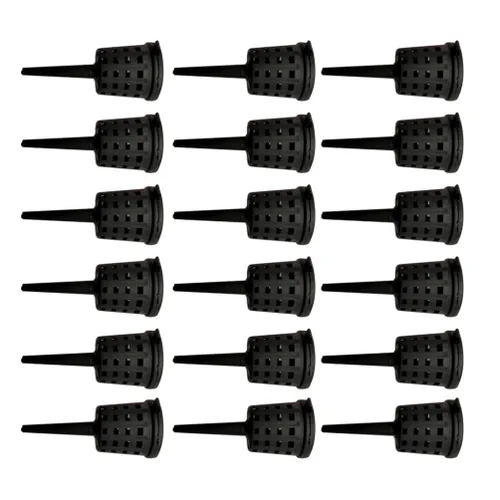 Miniatura 5 de Happyyami 50 cestas de fertilizante para bonsái, caja de fertilizante de plástico, cesta de fertilizante con cubierta para plantas de cultivo