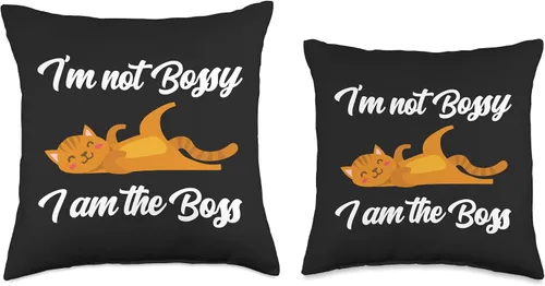 Miniatura 3 de I'm Not Bossy I Am The Boss Funny Job Cat Sarcasm I'm Not Bossy I Am The Boss Day Cat - Almohada divertida de humor para trabajo, oficina, 16 x 16
