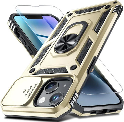 Miniatura 144 de Janmitta - Funda para iPhone 14 Pro con cubierta deslizante para lente de cámara incorporada + protector de pantalla, funda de cuerpo completo