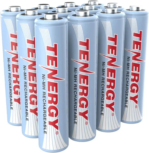 Tenergy Batería recargable AAA, batería NiMH AAA de alta capacidad de 1000 mAh, baterías triple A de 1.2 V, paquete de 12