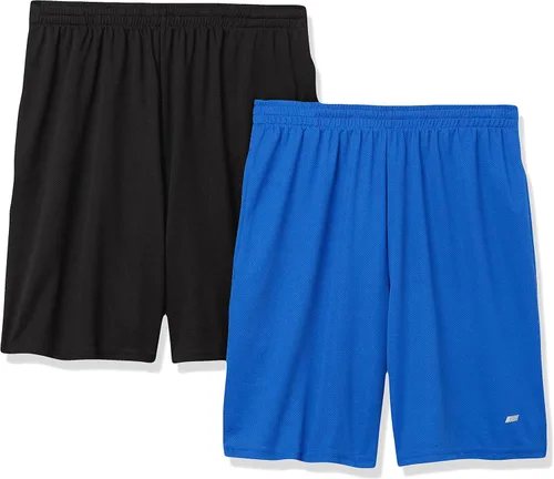 Tienda Essentials Pantalones cortos de corte holgado Performance Tech para hombre (disponibles en tallas grandes y altas), paquete de 2
