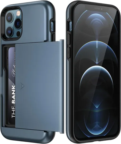 Miniatura 9 de JETech Funda tipo cartera para iPhone 12/12 Pro de 6.1 pulgadas con tarjetero, cubierta protectora a prueba de golpes de doble capa, ranura oculta
