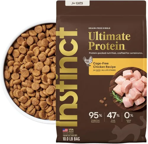 Instinct Ultimate Protein Sin Granos Receta de Pollo Libre de Jaula Natural Comida Seca para Gatos, Bolsa de 10 lb