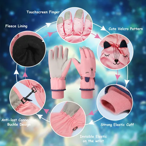 Miniatura 100 de Guantes de nieve para hombre y mujer, impermeables, para invierno, cálidos, para esquí, snowboard, guantes para mujer