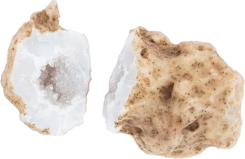 Miniatura 2 de Geodas de 0.6 libras, 1 pieza de cuarzo abierto y descubre increíbles cristales educativos en el interior, regalo sorpresa para niños, geoda blanca
