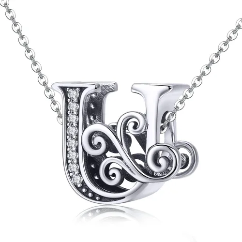 Miniatura 112 de BETTY&SARAH dije de plata esterlina 925 con forma de letra, para pulseras Pandora, letra del alfabeto, joya, regalo para mujer