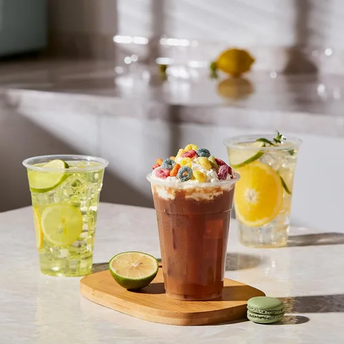 Miniatura 5 de Paquete de 100 vasos de plástico transparente de 16 onzas, vasos para bebidas frías para fiestas, vasos desechables transparentes para frutas