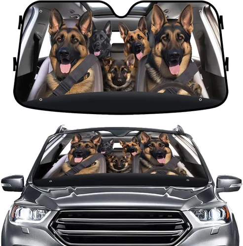 Miniatura 82 de GENANY - Cubierta de parabrisas de flamenco para automóvil, SUV, camión (55 x 30 pulgadas), protector térmico plegable, persianas para ventanas
