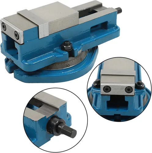 Miniatura 2 de waltyotur Tornillo de molino de precisión de 2 pulgadas con elevación antimandíbula con base giratoria, tornillo de fresado CNC de bloqueo
