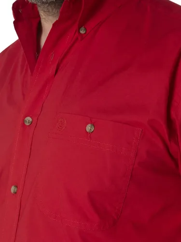Miniatura 3 de Wrangler George Strait - Camisa tejida de manga larga con botones de un bolsillo para hombre, Rojo