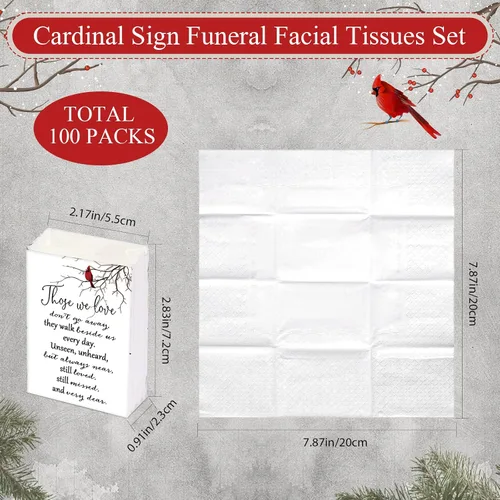 Miniatura 2 de Fumete Paquete de 100 paquetes de papel de seda para funerarios conmemorativos, servilletas de bolsillo para invitados, servilletas de bolsillo