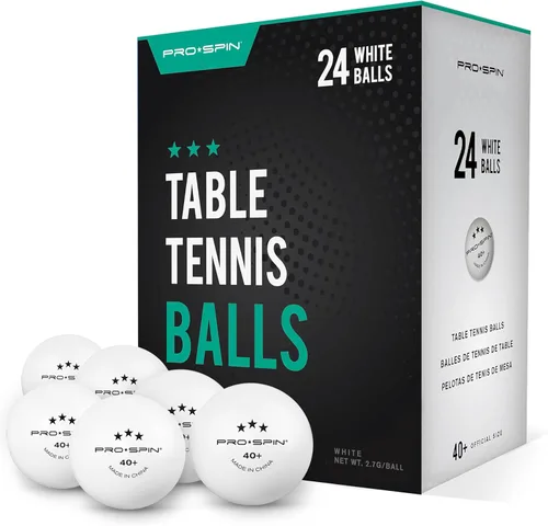 PRO-SPIN High-Performance Ping Pong Balls (12/24/60 Pack Sizes) | White 40+ Table Tennis Balls | Premium ABS Plastic | Professional Quality | Blanco