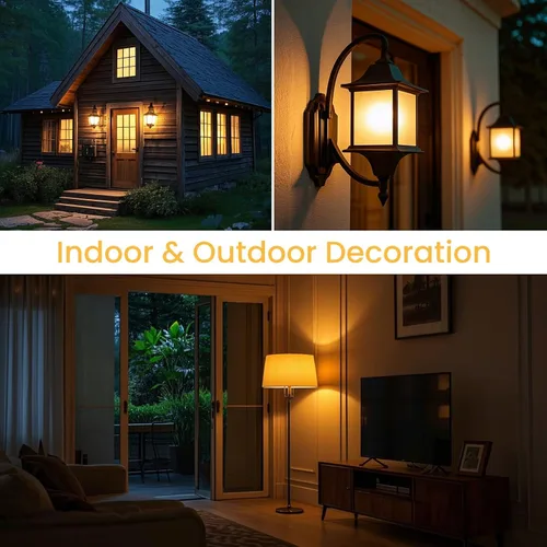 Miniatura 5 de Bombillas de luz amarilla anti-insectos A19 LED, base E26, 9W (equivalente a 60W), 2000K ámbar, uso en porche exterior, paquete de 2