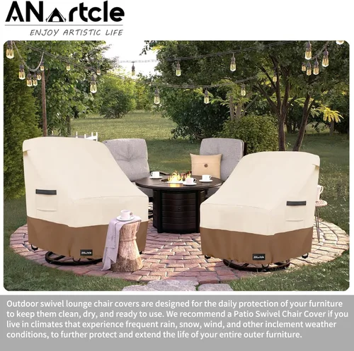 Miniatura 6 de ANartcle Fundas para Sillas de Patio, 600D Impermeables de Servicio Pesado para Muebles de Jardín y Patio al Aire Libre, Fundas para Sillas